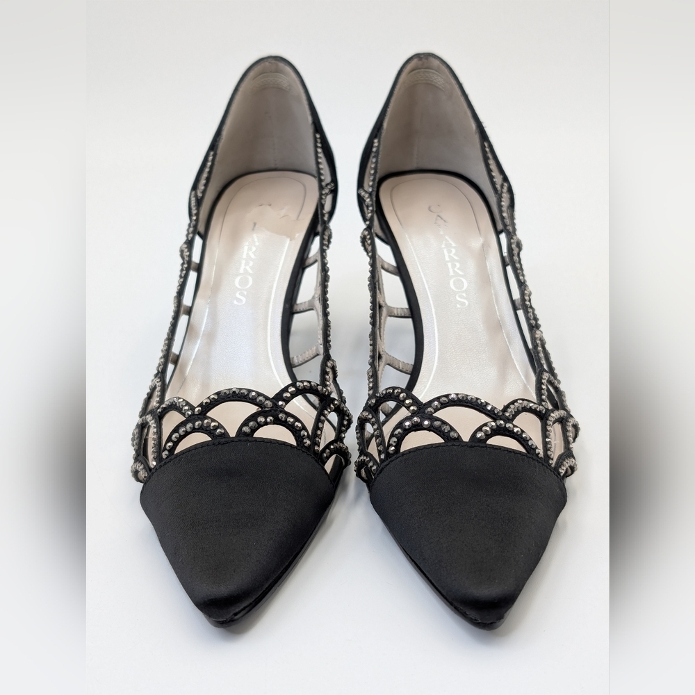 𝅺Caparros Black Luxurious Satin Rhinestones Shimmer Evening  Size 8.5 B/ 1W-15B - Picture 11 of 17